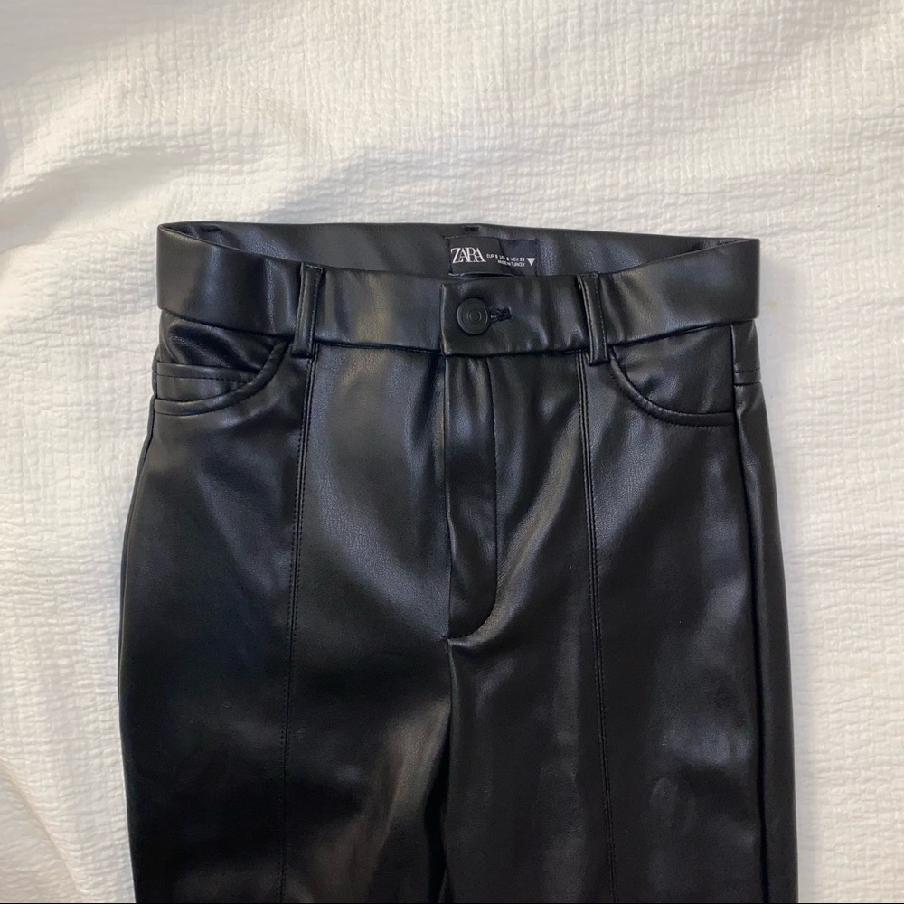Zara leather legging with zip up ankles